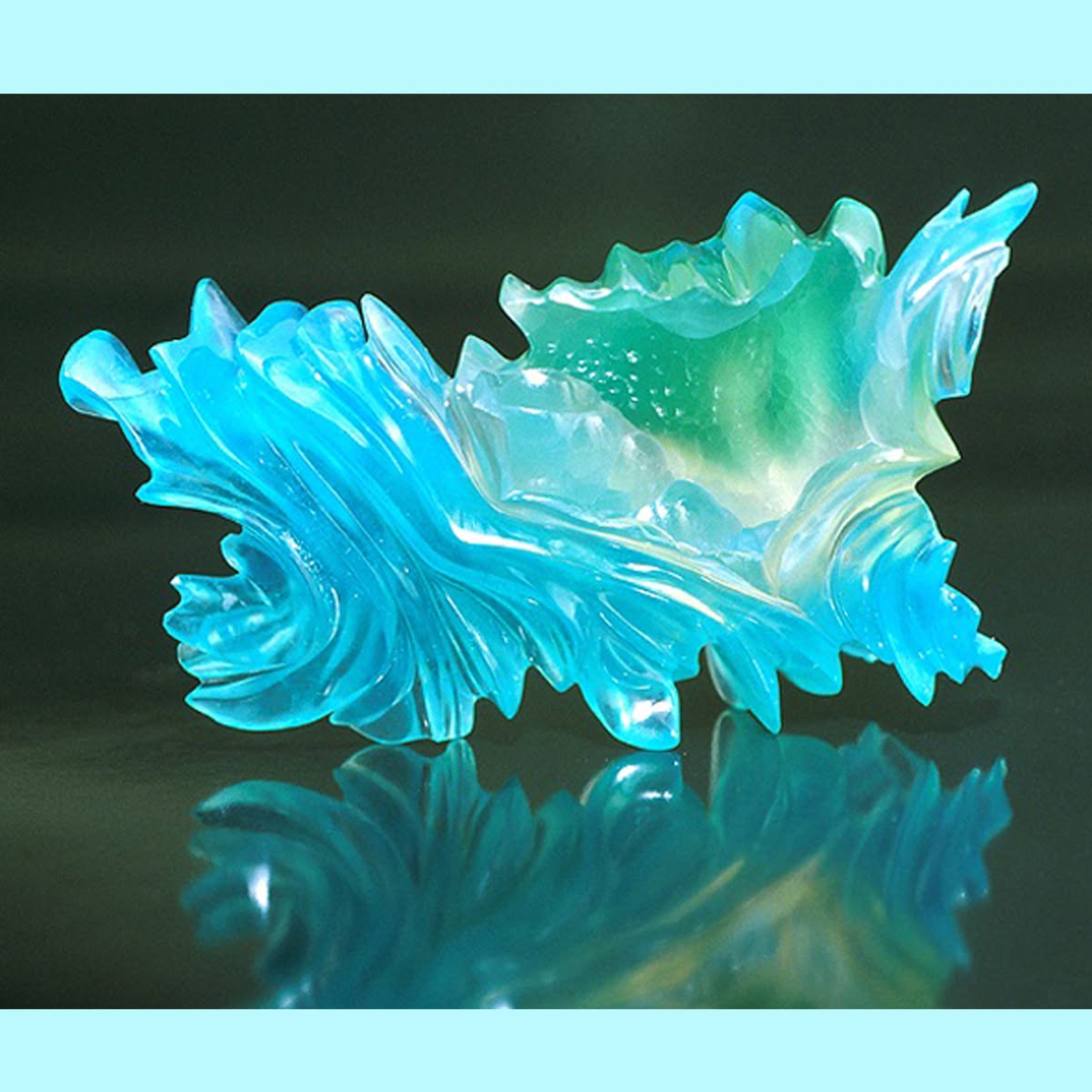 Chrysocolla Gem Silica Carving by Glenn Lehrer – by Renée Newman